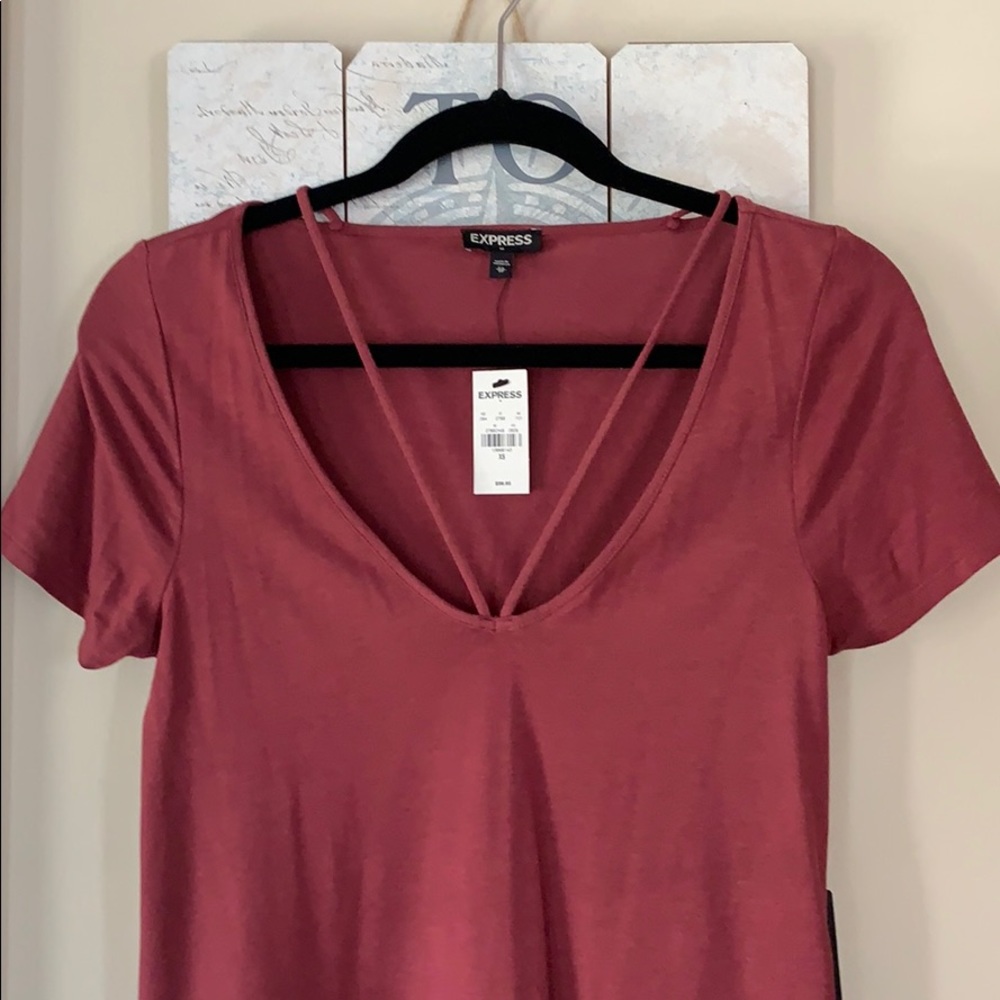 Express Maroon T-Shirt Dress Sz XS